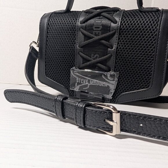 Steve Madden - leather black small purse with removable strap - New - Picture 9 of 12